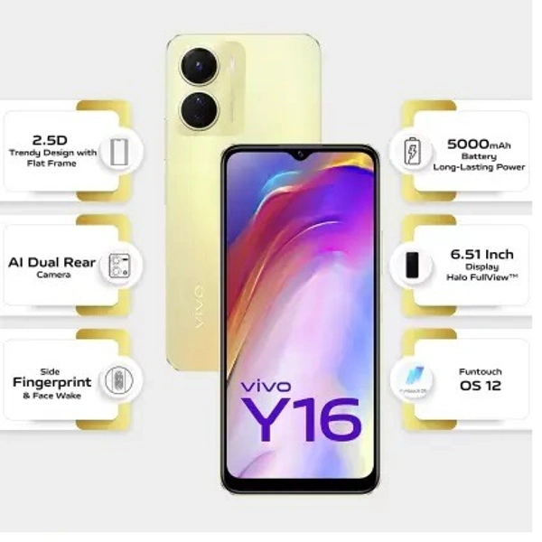 VIVO vivo Y16 (Drizzling Gold, 64 GB) (4 GB RAM) - Drizzling Gold, 64GB, 4GB