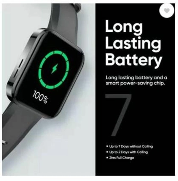 realme DIZO Watch D 1.8 inch Dynamic display with 550nits brightness (by realme techLife) (Classic Black Strap, Free Size) - Black