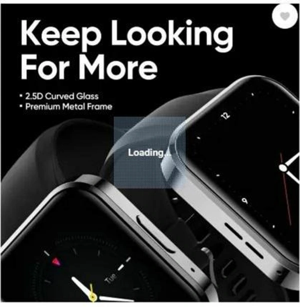 realme DIZO Watch D 1.8 inch Dynamic display with 550nits brightness (by realme techLife) (Classic Black Strap, Free Size) - Black