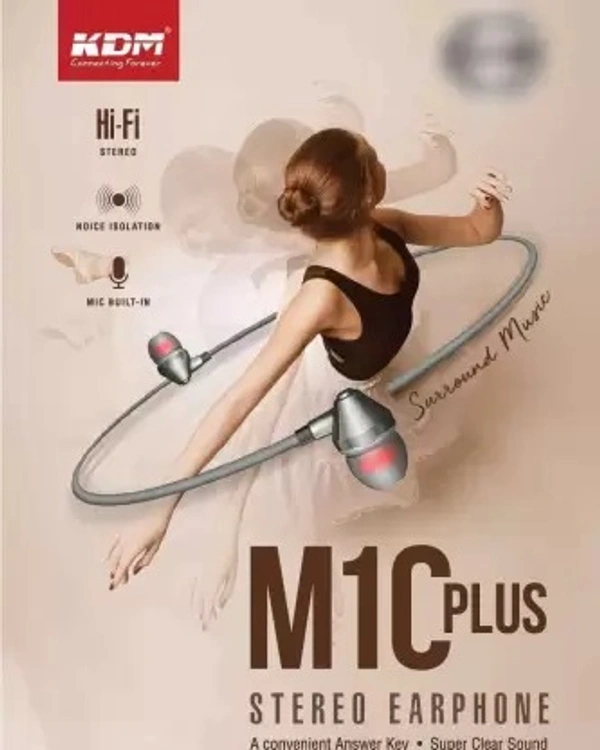 KDM M10 Plus Universal stereo earphone Wired Headset - black