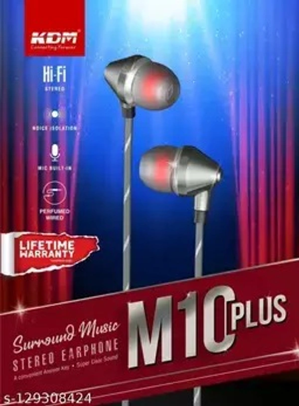 KDM M10 Plus Universal stereo earphone Wired Headset - black