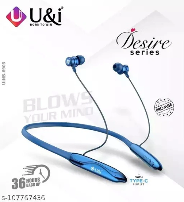 UIND hybass UiNB-6903 Desire 36hrs Battery Backup Wireless Neckband Bluetooth Headset (Green, In the Ear)