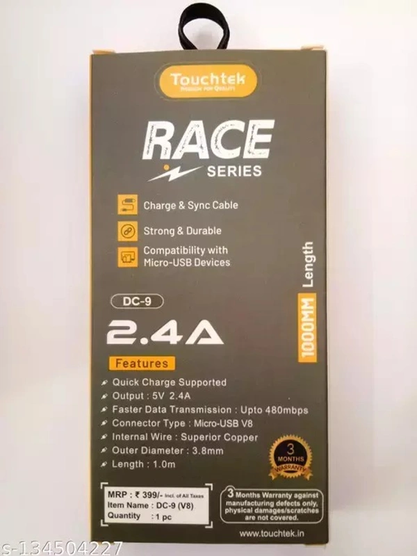 TOUCHTEK Touchtek Race Ultra Fast Type-C Data Cable - WHITE