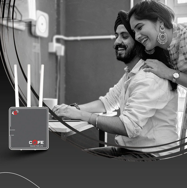 COFE 4G Sim Router with Triple Antenna, Support All GSM Sim with 120 Mtr Range, Speed 300 Mbps 4G Router (Black, Single Band)