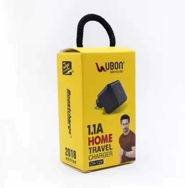 Ubon 1.1 A Mobile CH-129 1.1A HOME TRAVEL CHARGER BOOSTCHARGE 2020 EDITION Charger with Detachable Cable (Black, Cable Included)