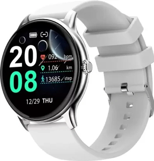 FIRE BOLTT Fire-Boltt Hurricane 1.3" Curved Glass Display with 360 Health Training, 100+ Sports Modes Smartwatch (Grey Strap, Free Size) - WHITE,GREY,BLACK
