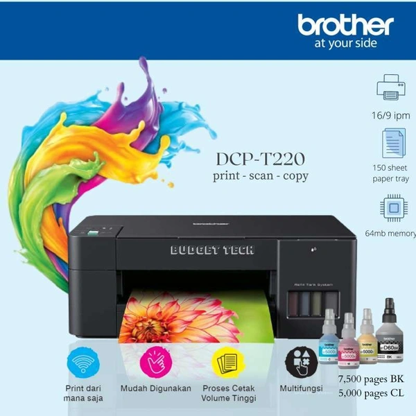 BROTHER brother DCP-T220 Multi-function Color Inkjet Printer (Black, Ink Tank