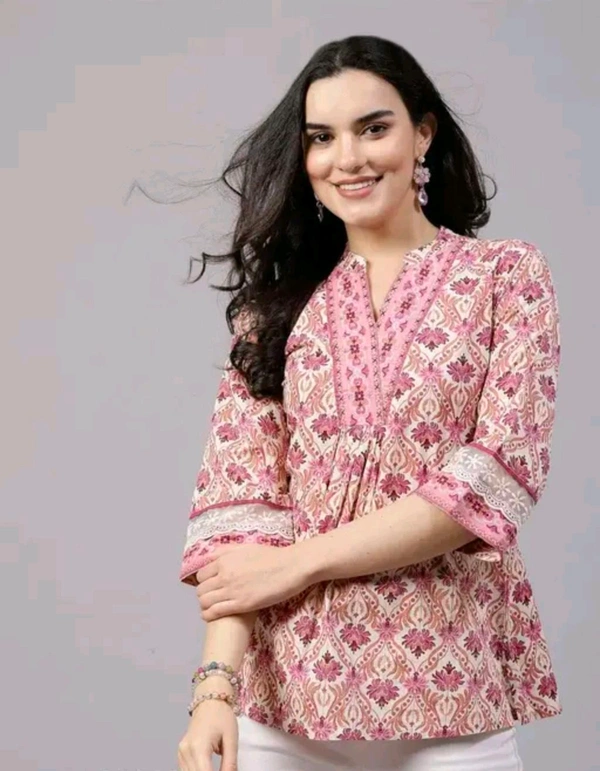 "Blue Vibes Only Trendy Short Kurti for
Effortless Everyday Glam