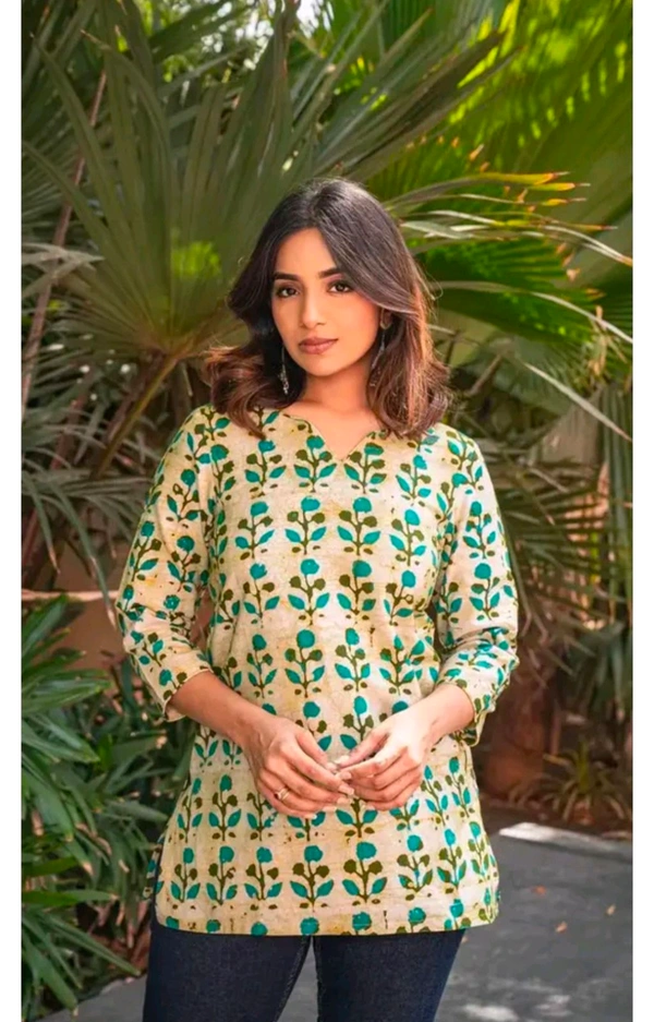 "Women Trending Rayon Printed Short Kurta | Stylish & Comfortable Daily Wear