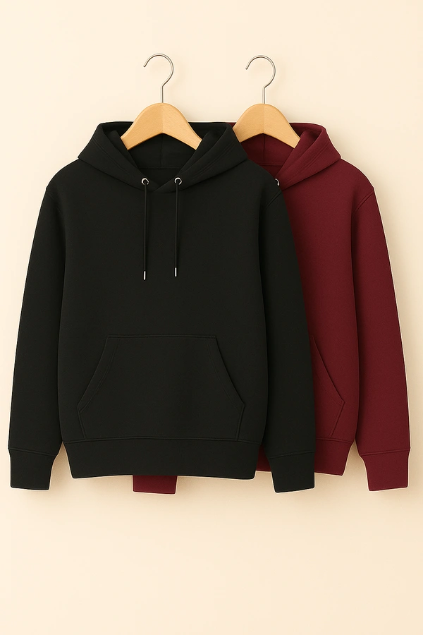 Cozy- Zaara Premium Winter Hoodie Collection for Pack Of 2 Men & Women | Classic Fleece Hoodies - XL-42