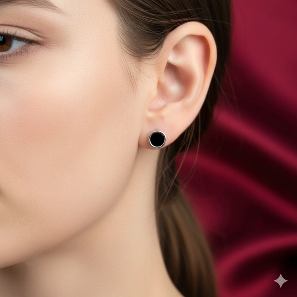 Aj Fashion Jewellery The Sterling Stud - Black, Brass, Silver