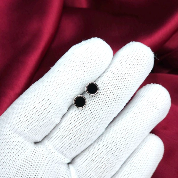 Aj Fashion Jewellery The Sterling Stud - Black, Brass, Silver