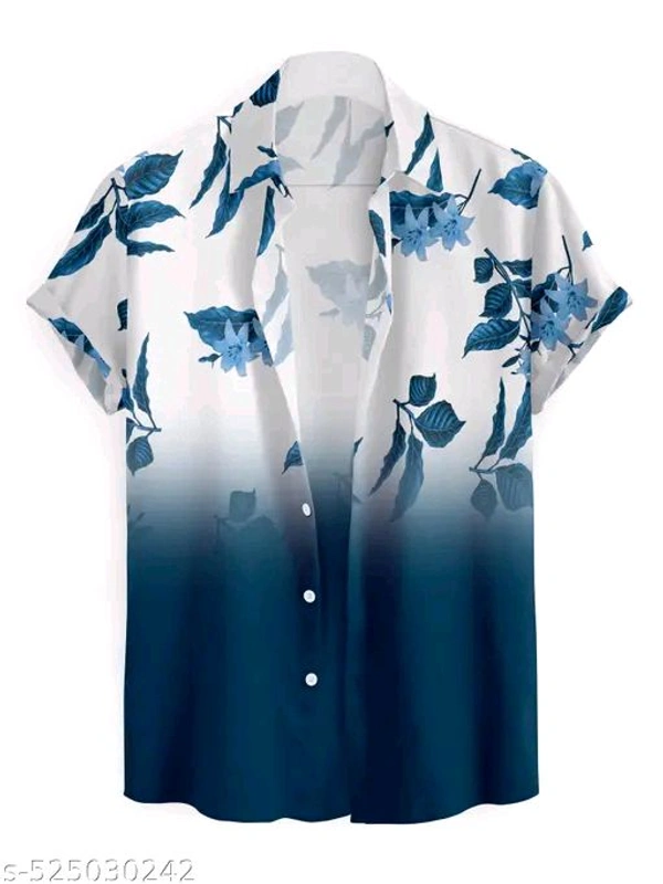 latest Shirts *Men's Ocean Blue Floral Gradient Shirt*