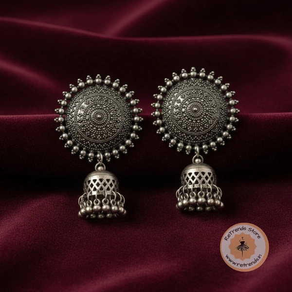 ReTrends Oxidized Sun Design Jhumka