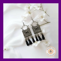 ReTrends Black Oxidized Earring - Black Silver Oxidized