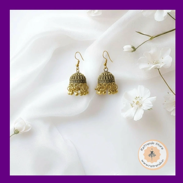 ReTrends Gold Jhumka - Oxidized Gold