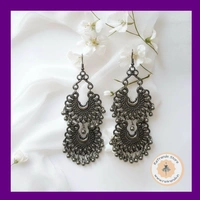ReTrends Double Oxidized Jhumka - Oxidized Silver