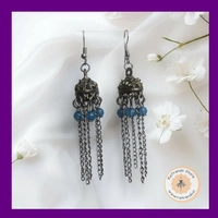 ReTrends Small Silver Jhumka - Light Blue - Light Blue