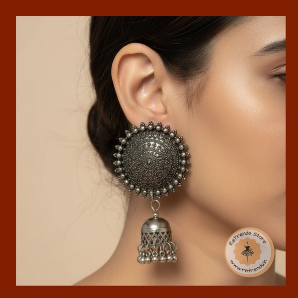 ReTrends Oxidized Sun Design Jhumka