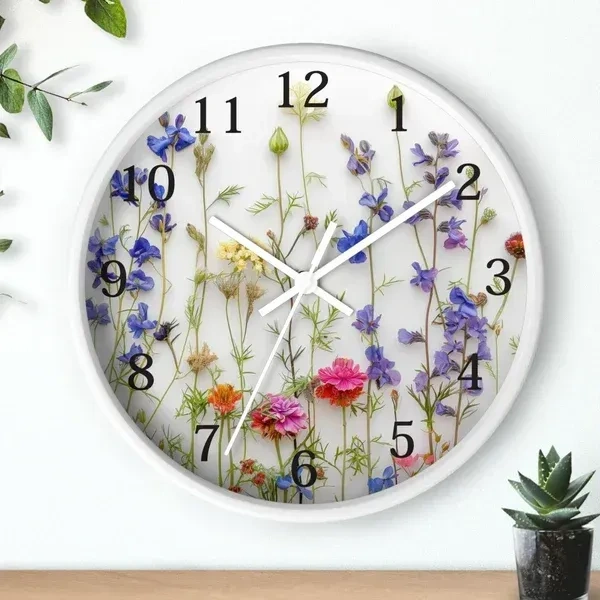 Flower Bed Clock - 10 inch, white
