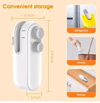 2 In 1 Electric Sealer And Cutter - White, 3.9x1.6