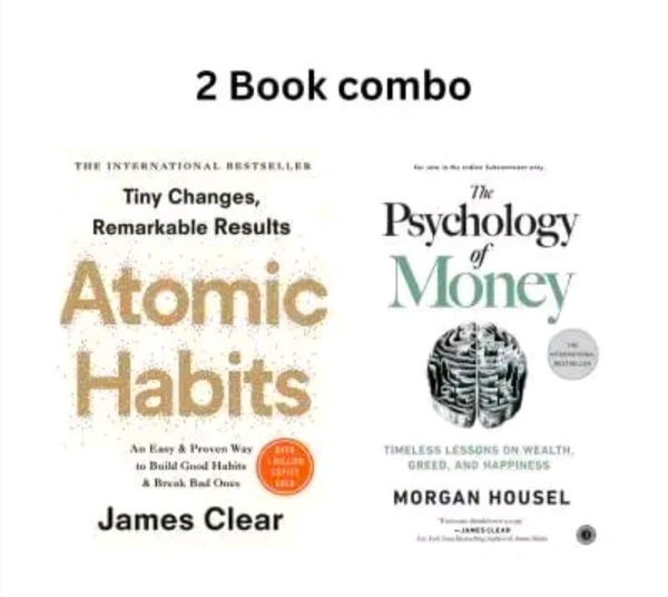 The Psychology Of Money                         &                                                   Atomic Habits ( 2 Book Combo ) - Free Size