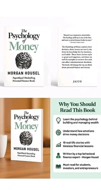 The Psychology Of Money                         &                                                   Atomic Habits ( 2 Book Combo ) - Free Size