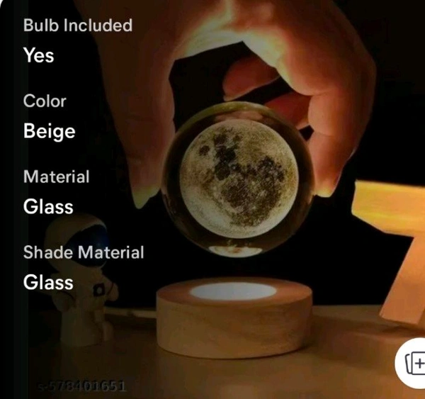 Luxury 3D Moon Night Lamp Best For Gift - "Best For Gifting 🎁", Free Size