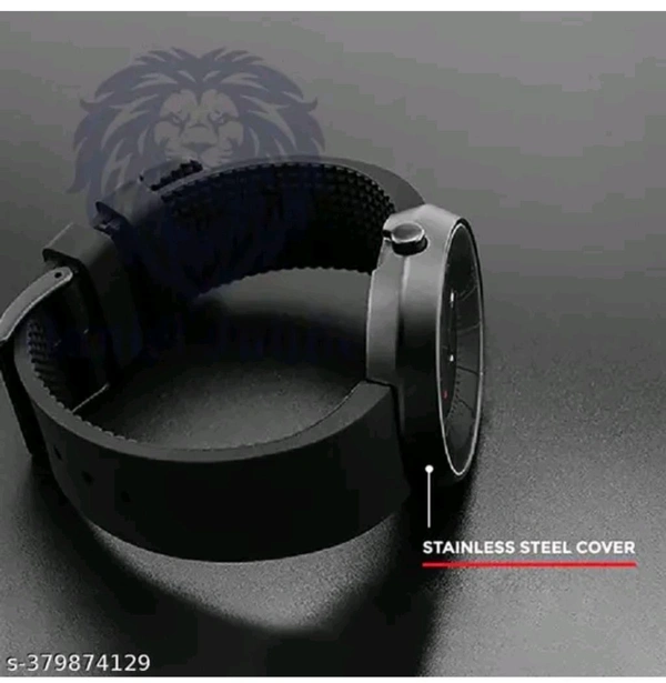 Black Stylish Men's Analogue Watch ⌚ - Free Size