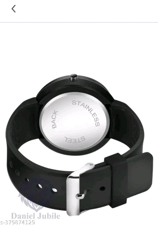 Black Stylish Men's Analogue Watch ⌚ - Free Size