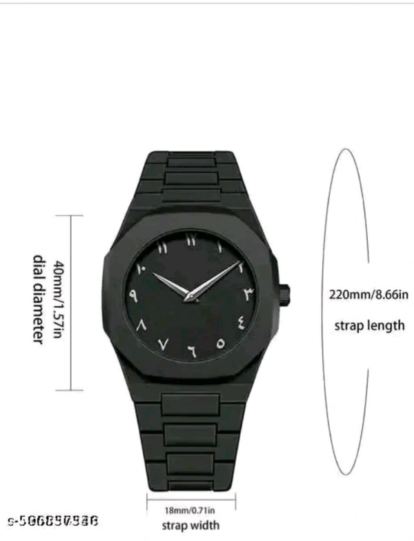 Stylish Black Matte Finish Analog Watch For Men  - Free Size