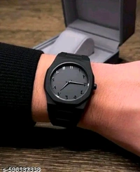 Stylish Black Matte Finish Analog Watch For Men  - Free Size