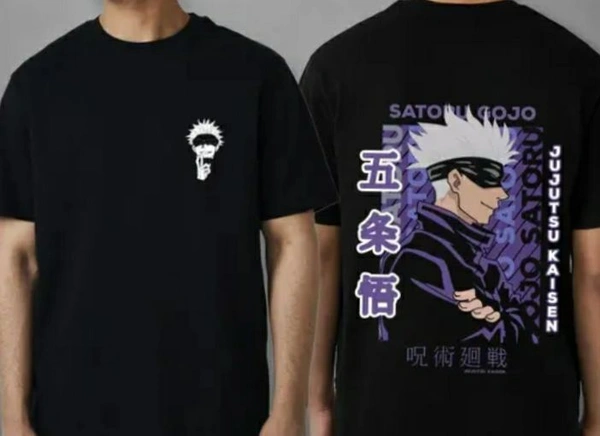 Oversized Gojo Satoru Black Colored Tshirt