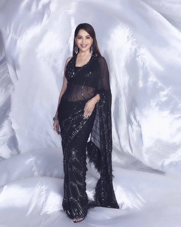 KD-276 Madhuri- Bollywood Saree - Black