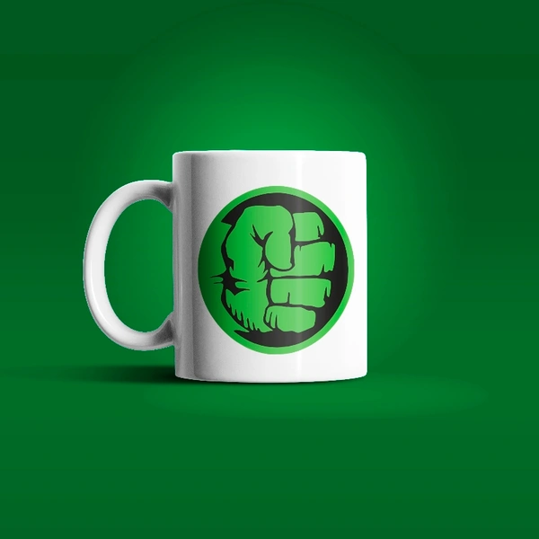 Fancy Mug Hulk Printed Mug. - 350ml, white, ceramic