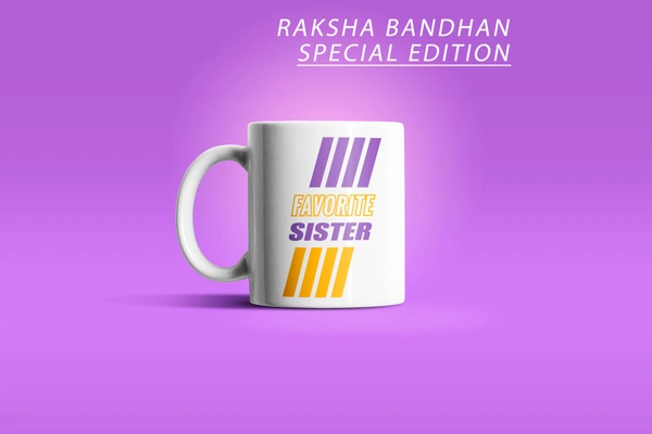 Fancy Mug Favorite Sister Design Mug. - 350ml, white, ceramic