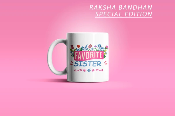 Fancy Mug Favorite Sister Design Mug. - 350ml, white, ceramic