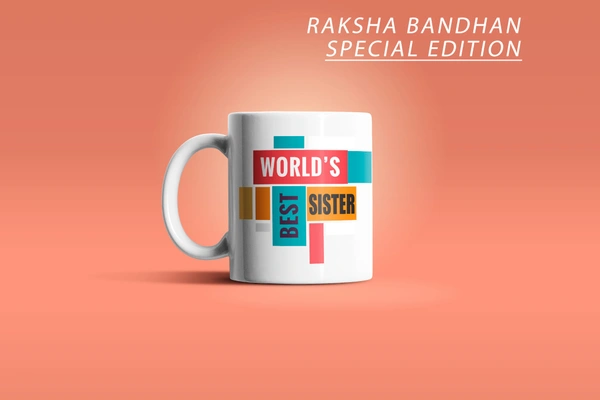 Fancy Mug World's Best Sister Design Mug. - 350ml, white, ceramic