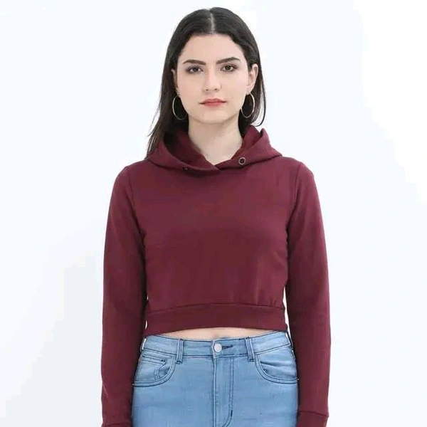 ROSEVERA Women’s Cropped Hoodie - Maroon, Xs