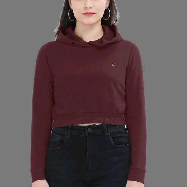 ROSEVERA Women’s Cropped Hoodie - Maroon, Xs