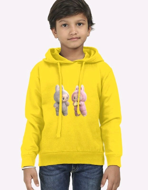 ROSEVERA Kids’ Hoodie – Labubu Design - mustard yellow, 5-6