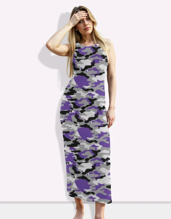 ROSEVERA Bodycon Dress-Camouflage - xs, purple