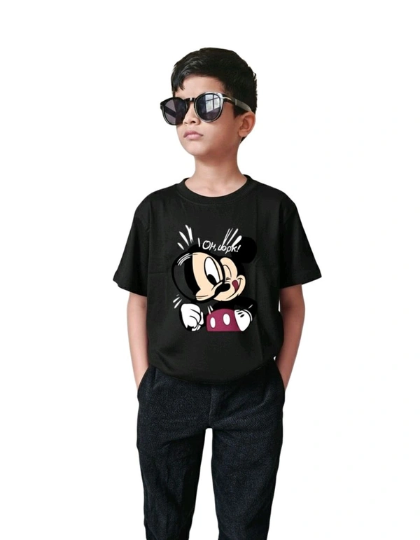 ROSEVERA Classic Crew T-Shirt β Mickey Mouse Design πβ¨ - 5-6, Black