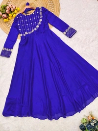 Blue Embroidery Sequin Gown
- Blue, L