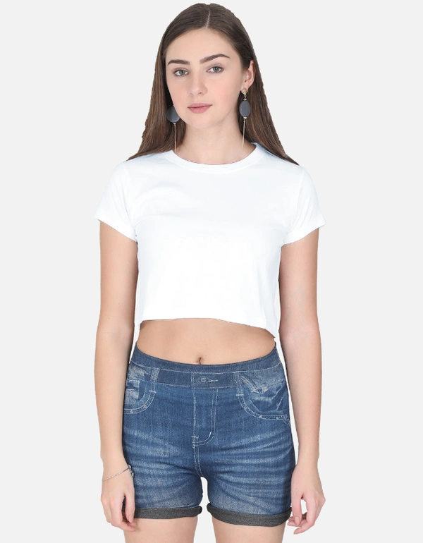 ROSEVERA Crop Top ( Plain) - L, White