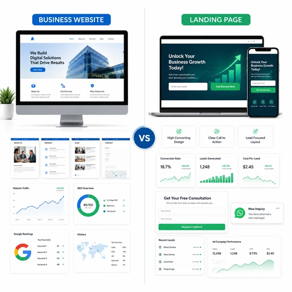 Website vs Landing Page – What Converts More?