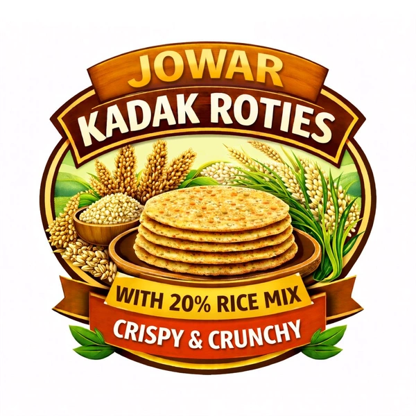 Jowar Kadak Roties ಜೋಳದ ಖಡಕ್ ರೊಟ್ಟಿಗಳು (20% Rice Mix). - 50 Number Pack