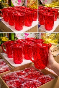 Red Plastic Water Jug with Lid | Best for ₹99 Sale