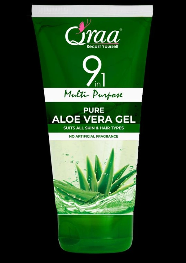 Qraa Aloe Vera Gel -9 in 1 Multipurpose Gel for Hair & Skin (100 ml)