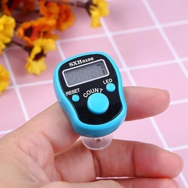 Digital Tasbeeh Hand Tally Counter Finger Ring Digital Counting Machine Counter Tasbeeh & Jaap mala for Counting Purpose with LED - multi color